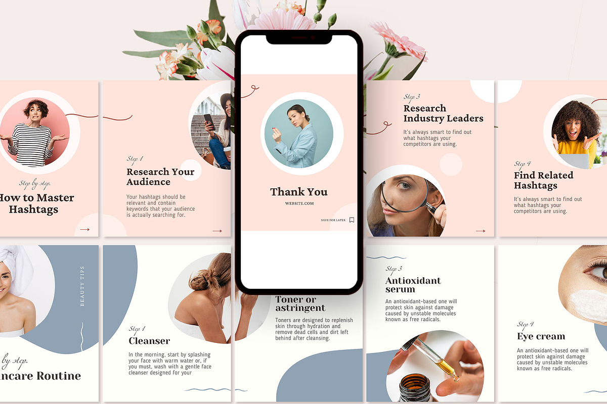 Instagram Marketing Templates, a Social Media Template by Kseniia_Design (Photo 1 of 9)