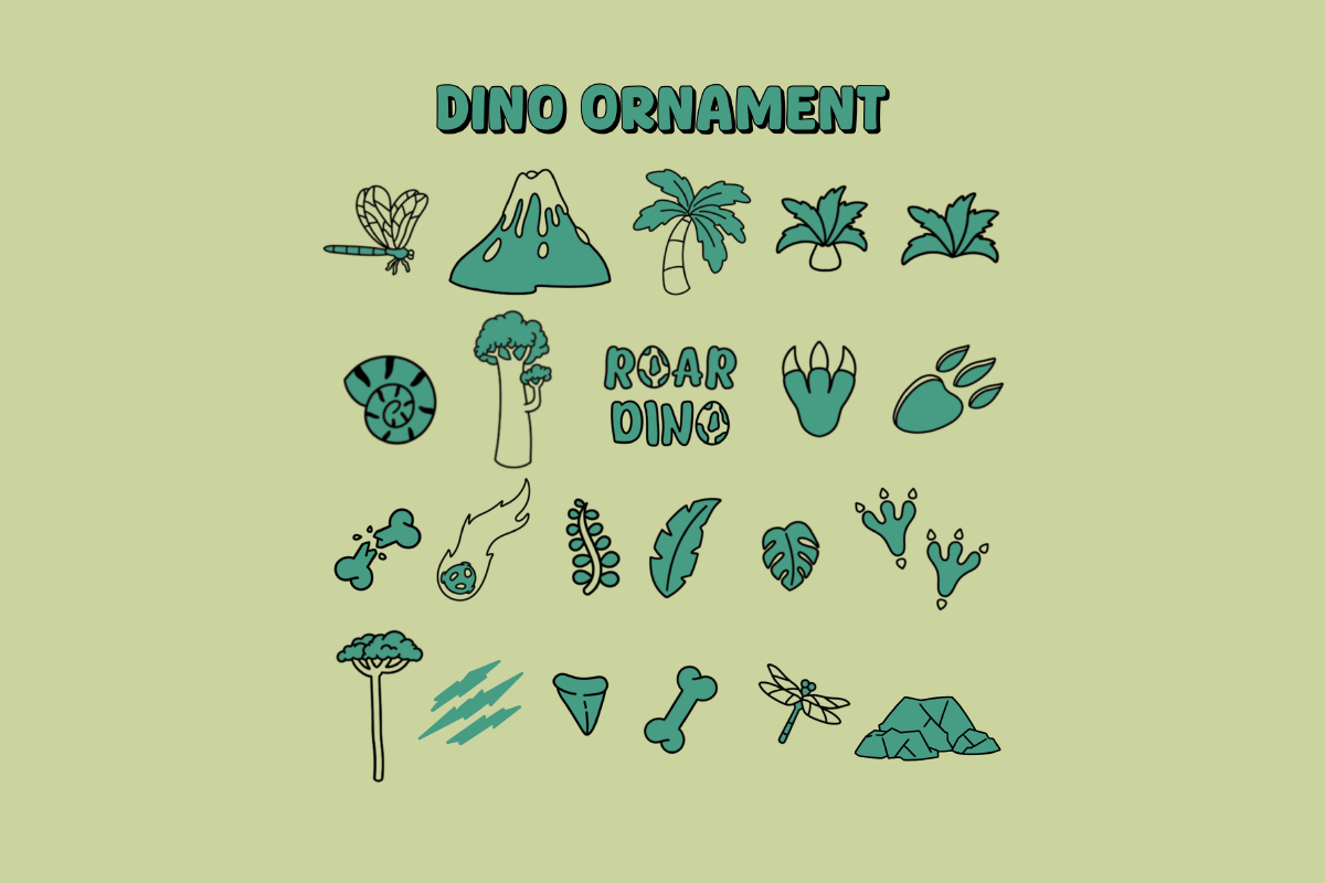 Dino Fun – Procreate Retro Stamp, a Brush Add-On by Pixel Picasso Studio (Photo 3 of 9)