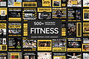 Fitness Yellow Template, a Social Media Template by Kalubuak (Thumbnail 1 of 10)