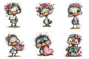 quirky valentine day duck clipart, an Illustration by CreationArt (Thumbnail 3 of 5)