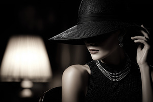 Glamorous woman in a black hat, a Person Photo by MistyDay