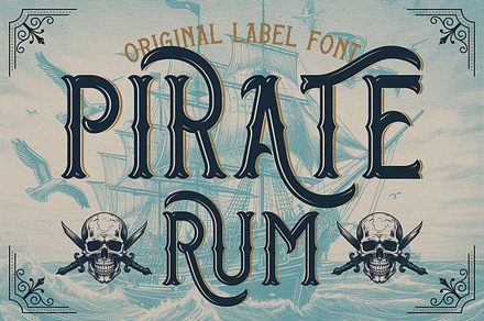 Pirate Rum Vintage Label Font, a Serif Font by JumboDesign