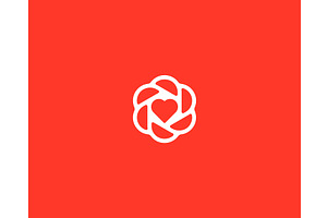 A heart logo in negative space, an Illustration by Bureau