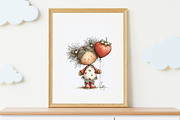 Cute Strawberry Girl Clipart, a Person Illustration by Nicolle's Colorful Art (Thumbnail 4 of 9)