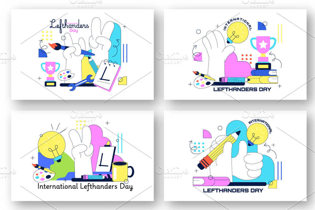 10 International Left Handers Day, a Person Illustration by denayunebgt (Photo 3 of 4)