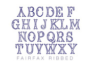 Fairfax Ribbed Monogram Desktop Font, a Font by HERRINGTON DESIGN (Thumbnail 2 of 2)