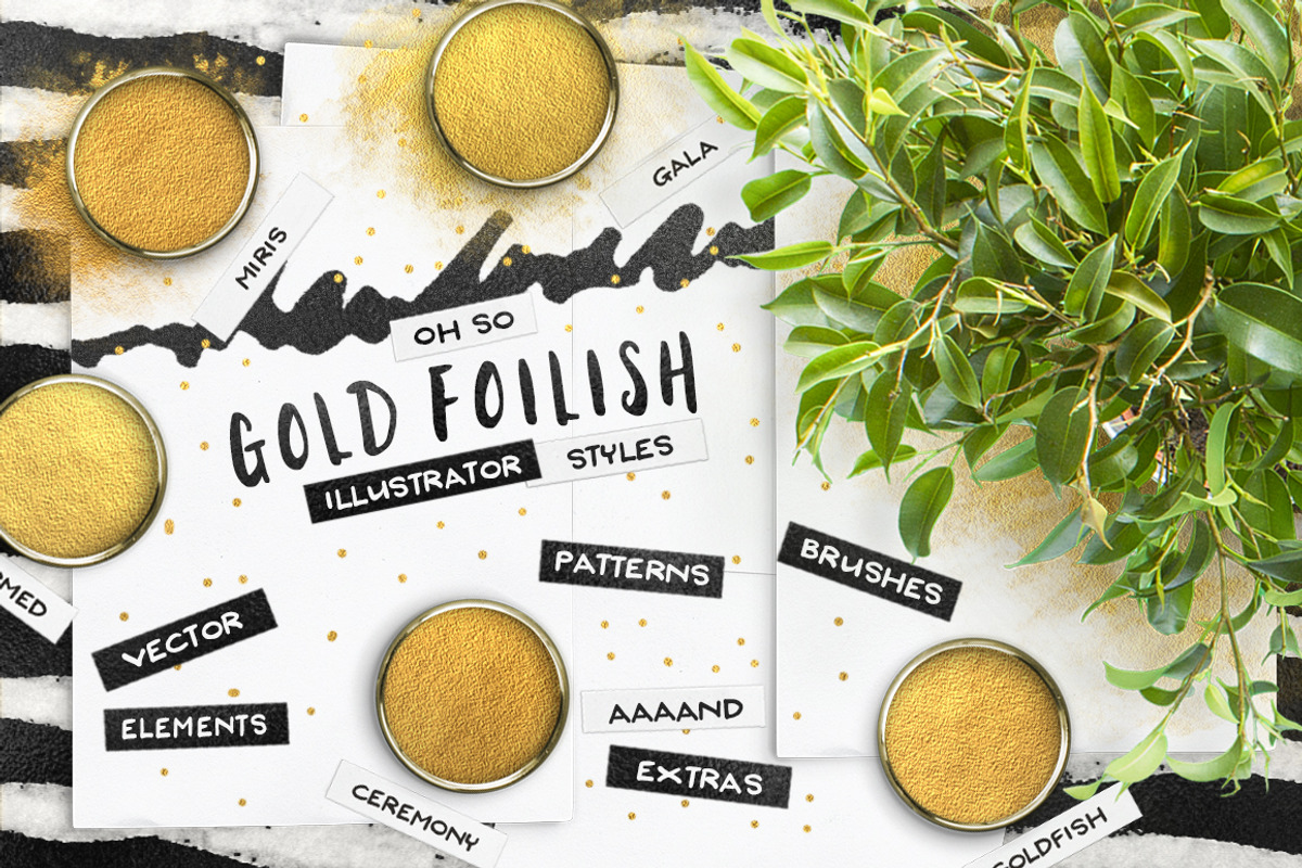 80 AI Gold Foil Swatches + EXTRAS, a Layer Style Add-On by Pink Coffie (Photo 1 of 5)