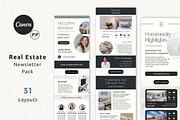 Real Estate Newsletter Template Pack, an Email Template by PittaFinePrint (Thumbnail 1 of 10)