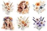 Boho Spring Floral Clipart PNG, an Illustration by SinaCreation (Thumbnail 3 of 5)