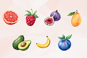 Watercolor Fruit Clipart, a Food Illustration by Coralcreations (Thumbnail 3 of 5)