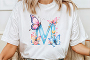 Watercolor Butterfly Letter ''M'', an Illustration by DreamCafeArt (Thumbnail 4 of 7)