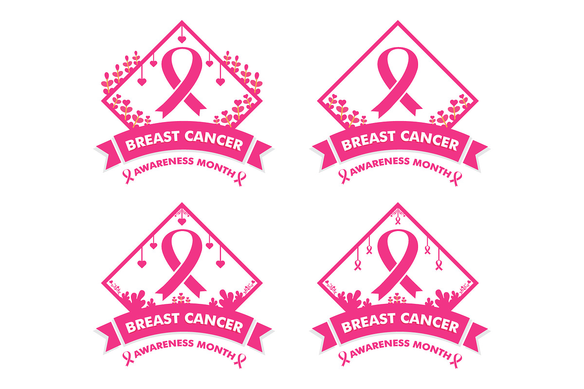breast cancer pink ribbon banner, a Healthcare Illustration by sekitarief