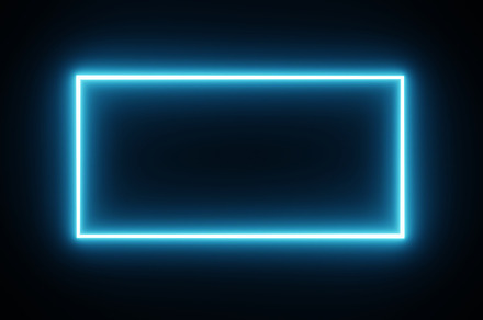 Square rectangle picture frame with blue tone neon color motion graphic on isol, an Arts & Entertainment Photo by Ministocker