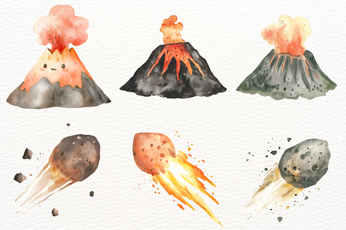 Cute Dinosaur Watercolor Cliparts, an Animal Illustration by SugarCloudStudioArt (Photo 3 of 6)