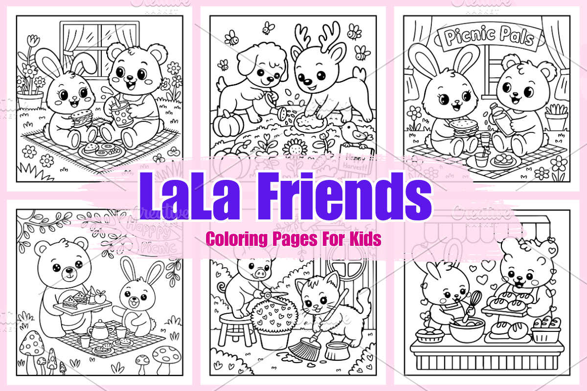 LaLa Friends Coloring Page Vol-01, a Decorative Illustration by Daisy ...