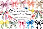 Watercolor Coquette Bow Clipart, a Seasonal Illustration by designcity5 (Thumbnail 1 of 5)