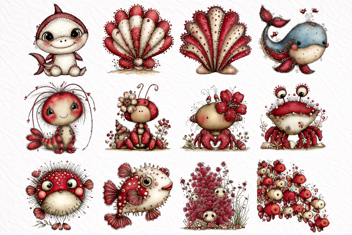 Whimsical Animals in Aquarium, an Illustration by DreamArtGraphic (Photo 5 of 8)