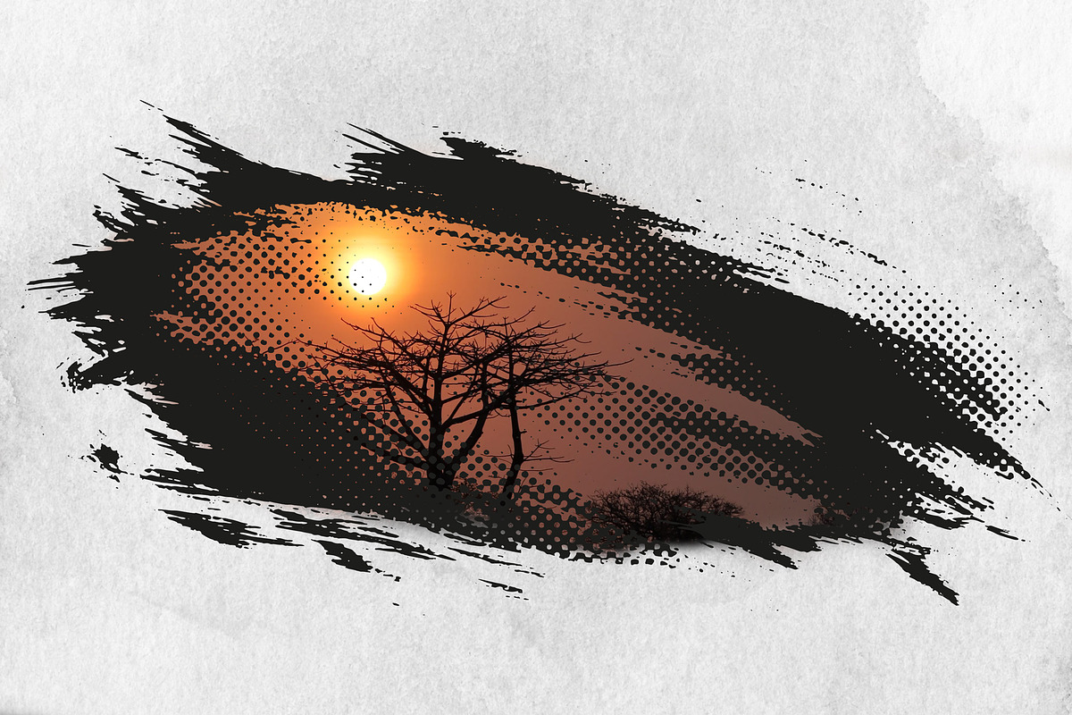 Halftone Grunge Paint Strokes Brush, a Brush Add-On by zahidhossainalif (Photo 3 of 5)