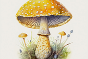 Watercolor Mushrooms Collection, a Decorative Illustration by Cam' Studio (Thumbnail 3 of 10)