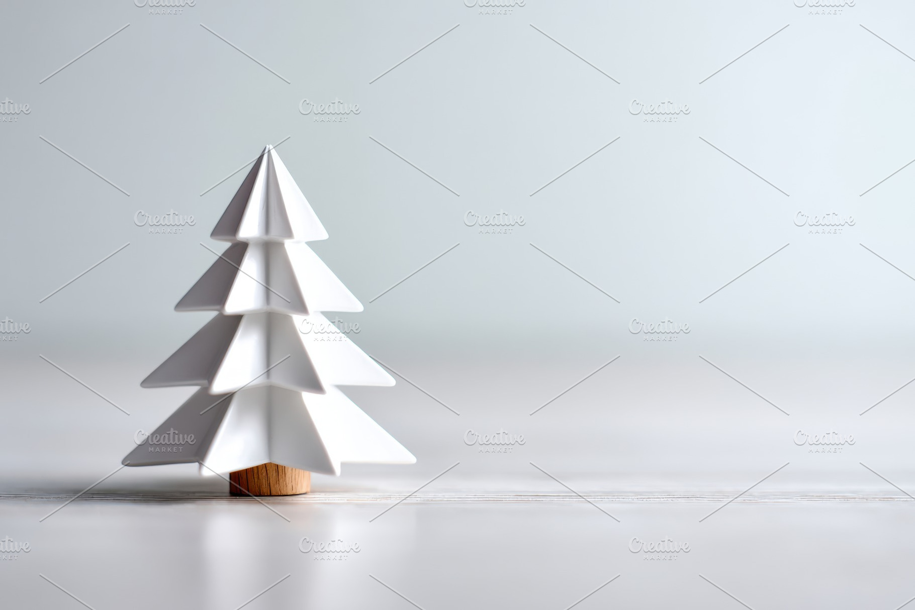 Minimalist white paper Christmas tree decoration, a Holiday Photo by AlyaAnd
