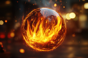 Isolated ball of fire element with v, a Photo by Iftikhar Alam