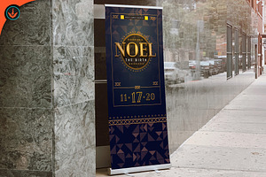 Gold Art Deco Gala Roll Up Banner