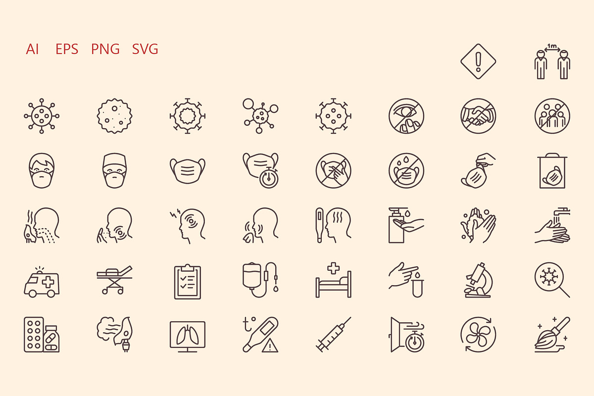 Stop virus outline iconset, an Outline Icon by LAFS (Photo 2 of 4)