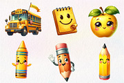 Cute Back To School Watercolor, an Illustration by CreationArt (Thumbnail 2 of 9)