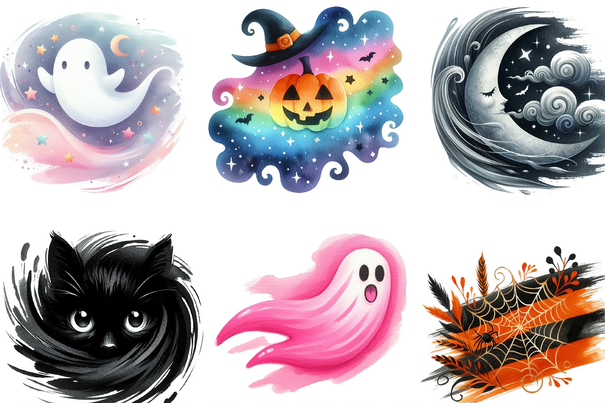 Brushstroke Halloween PNG Clipart, an Illustration by Designking (Photo 2 of 4)
