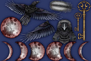 Crystal Magic, Dark clip art set., a Seasonal Illustration by Happy Sloth Graphics (Thumbnail 7 of 18)
