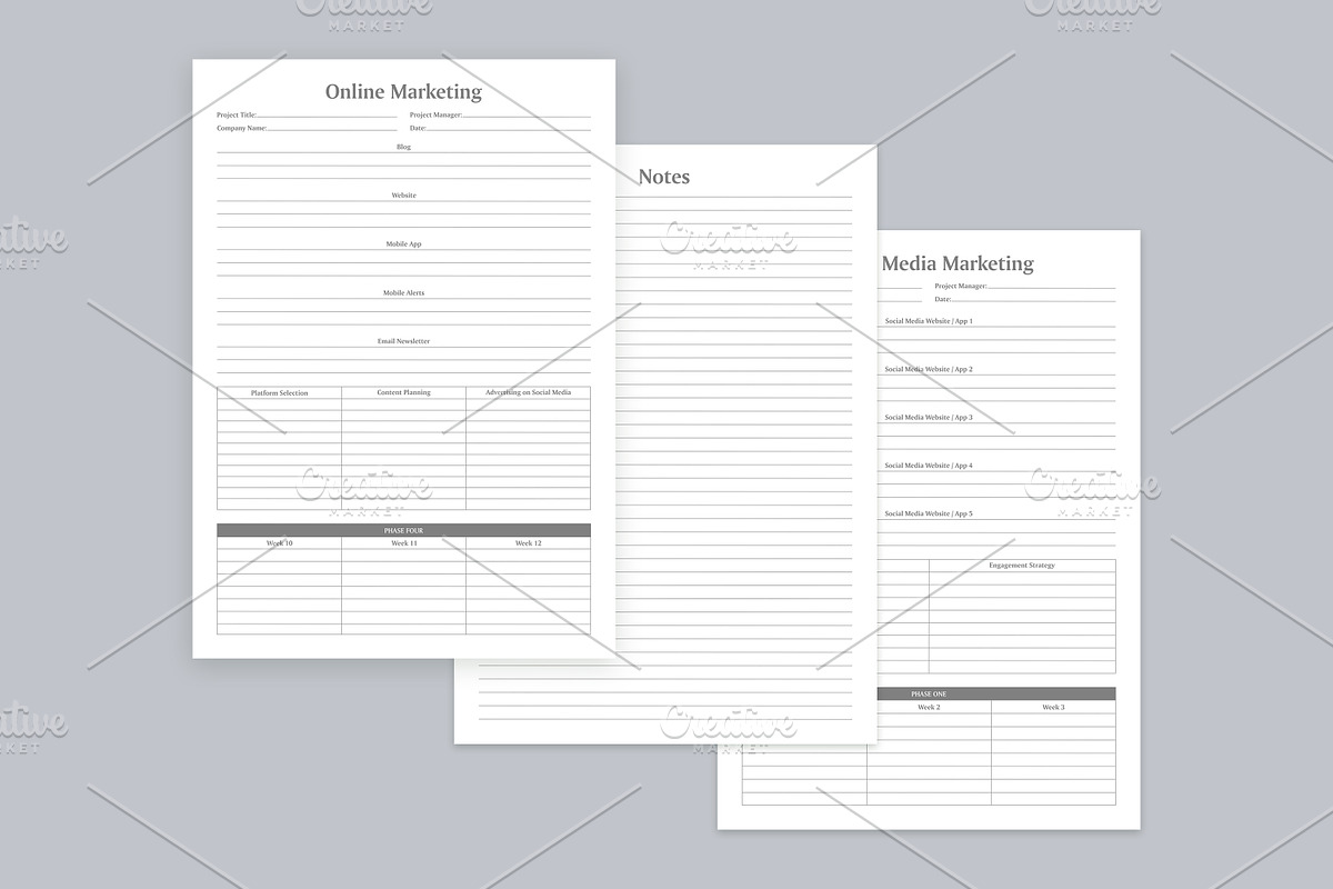 Marketing Planning Pages Set V-02, a Stationery Template by shahsoft (Photo 2 of 3)