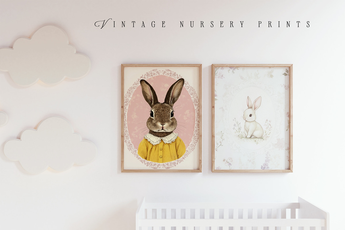 VINTAGE NURSERY PRINTS, a Background Graphic by Lana Elanor (Photo 3 of 9)