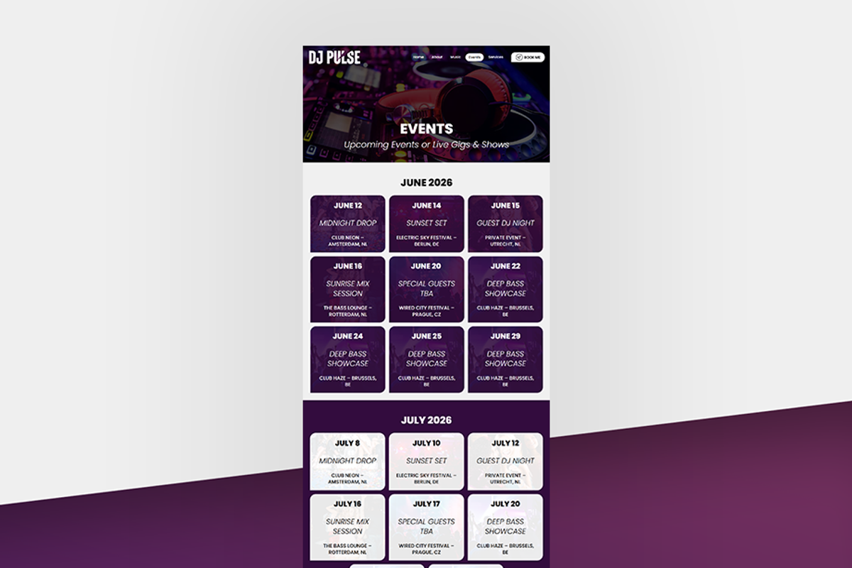 DJ & Disco Website Template, a Wix Template by Kitteeh (Photo 11 of 21)