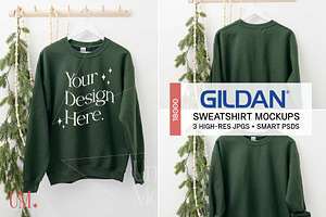 Forest Gildan 18000 Xmas Mockups x3