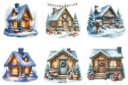 Winter Christmas Cabin Clipart, an Illustration by DreamArtGraphic (Thumbnail 3 of 4)