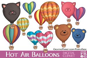 HOT AIR BALLOONS - Digital Clipart