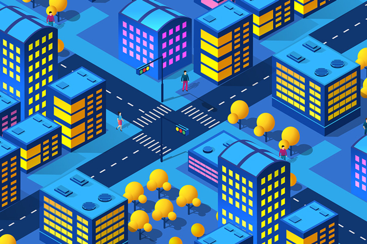 Night neon isometric city, an Object Graphic by AlexZeL (Photo 9 of 9)