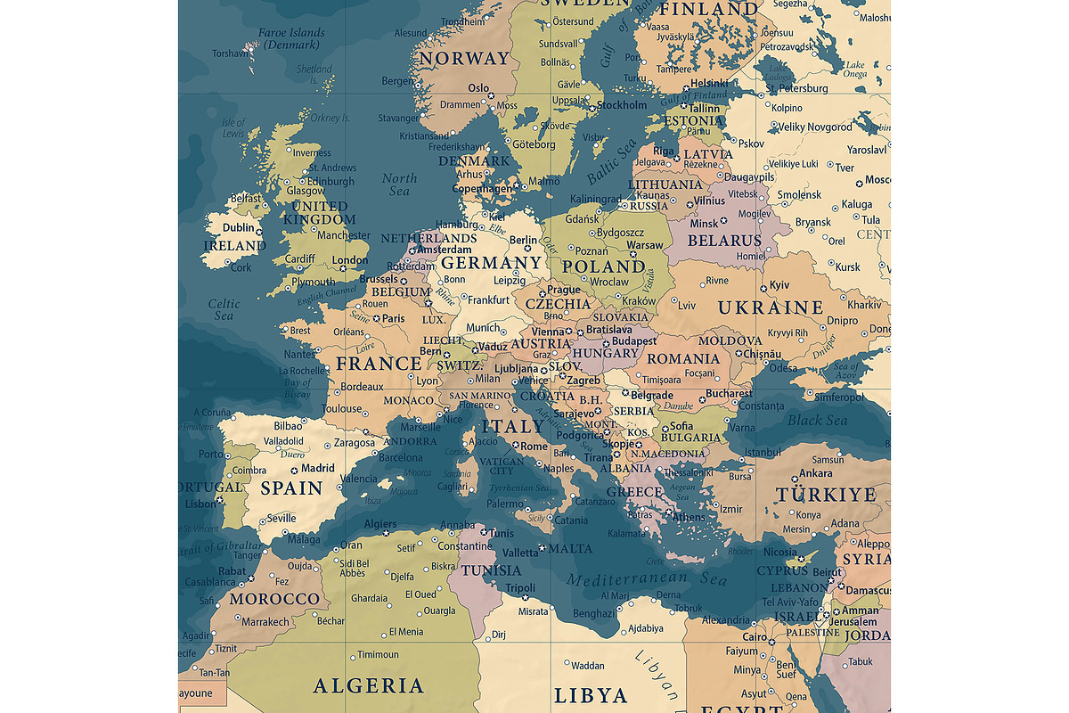 Vector World Map - Large&Detailed, a Decorative Illustration by PorcuPen Works (Photo 4 of 7)