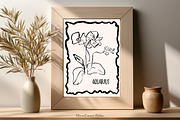 Aquarius Zodiac Wall Print Flower, a Decorative Illustration by MariaScaroniAtelier (Thumbnail 2 of 4)