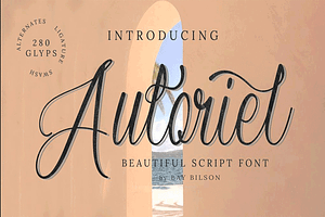 Auloriel Script Font, a Script Font by Muwatta Studio