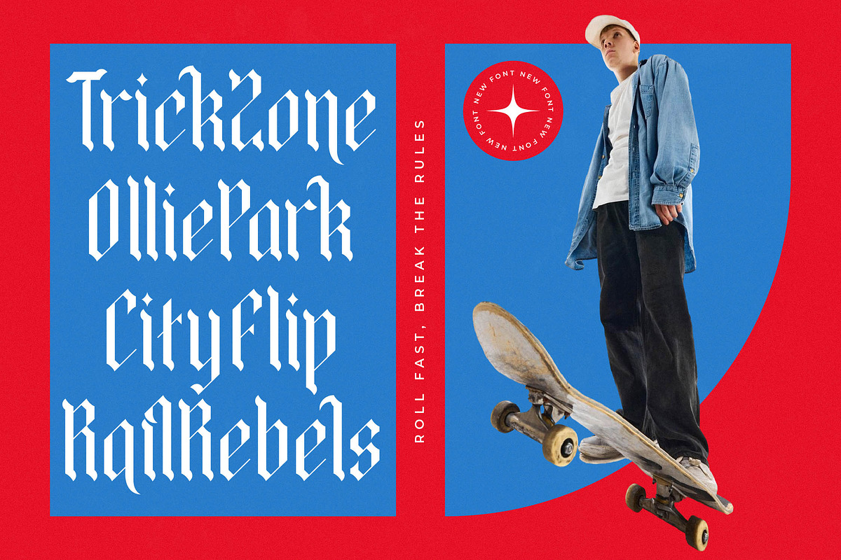 Bold Riot Modern Blackletter, a Blackletter Font by timelesstype.co (Photo 3 of 20)