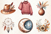 Boho Autumn Aesthetic Clipart, an Illustration by Rose Art (Thumbnail 4 of 5)