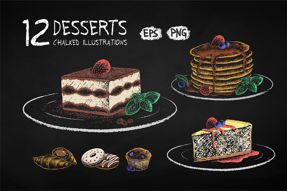 Chalk Desserts, an Object Graphic by Sonya Illustrations (Photo 1 of 11)
