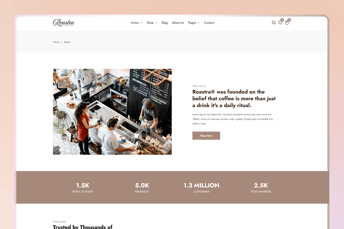 Coffee & Tea Store Shopify 2.0 Theme, a Shopify Template by Team90Degree (Photo 6 of 10)