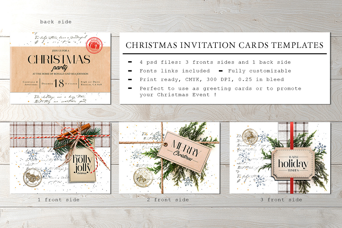 Vintage Christmas Invitation Cards, an Invitation Template by Marie T (Photo 7 of 7)