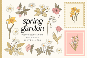 Spring Floral Vector Illustrations