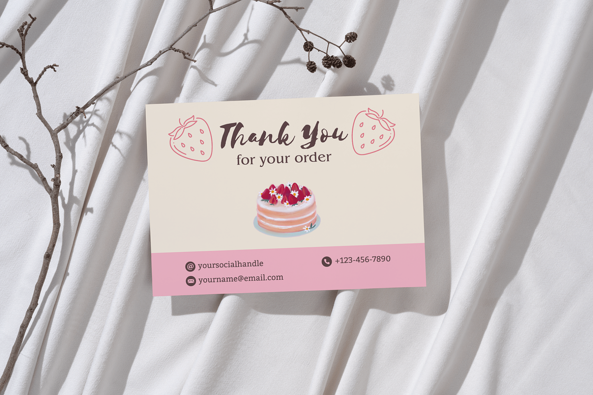 Cute Business Thank You Card, a Templates & Theme by Cosmic Outline (Photo 2 of 6)