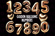 Golden Balloons Numbers Clipart, a Decorative Illustration by LekoArt (Thumbnail 10 of 10)