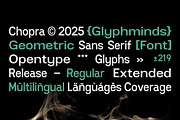 Chopra Typeface, a Sans Serif Font by Glyphminds Studios (Thumbnail 5 of 8)