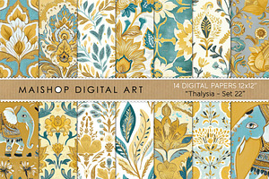 Vintage Indian Block Print Papers